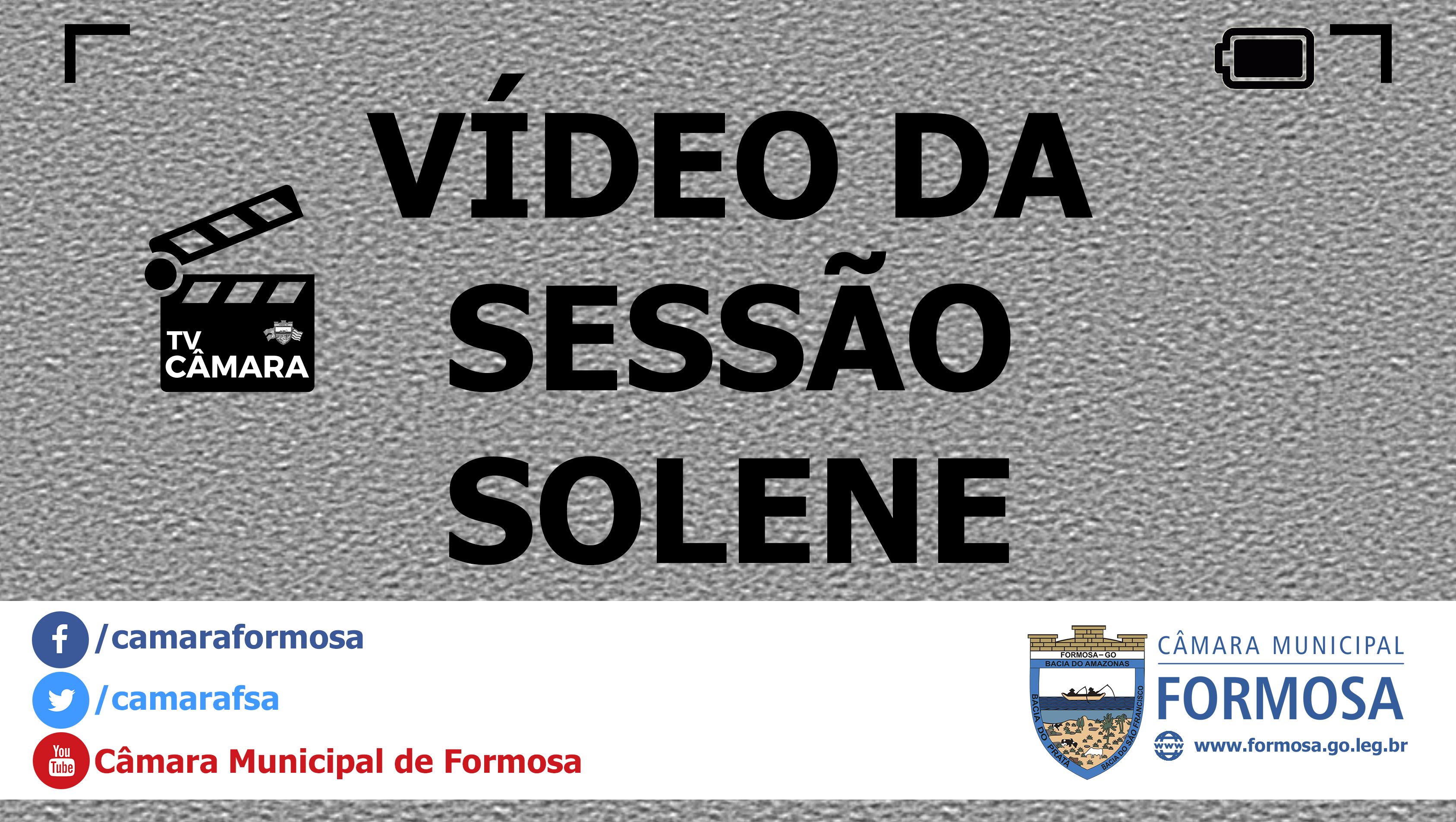 Vídeo da Sessão Solene do dia 02/01/18